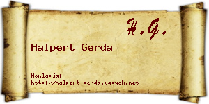 Halpert Gerda névjegykártya